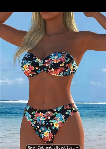 Çiçek Desenli Bohem Mini Bikini - Görsel 2