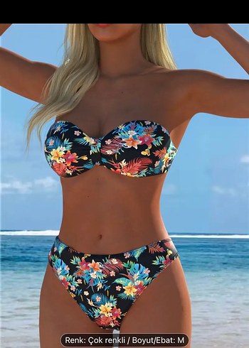 Çiçek Desenli Bohem Mini Bikini - Görsel 4