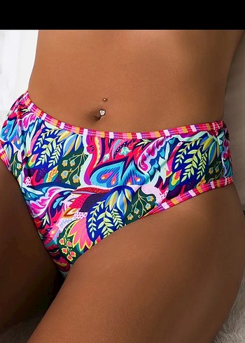 Renkli Bağlama Desenli Bohem Bikini - Görsel 2