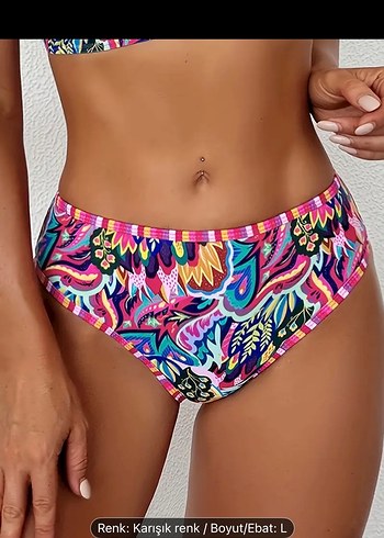 Renkli Bağlama Desenli Bohem Bikini - Görsel 4