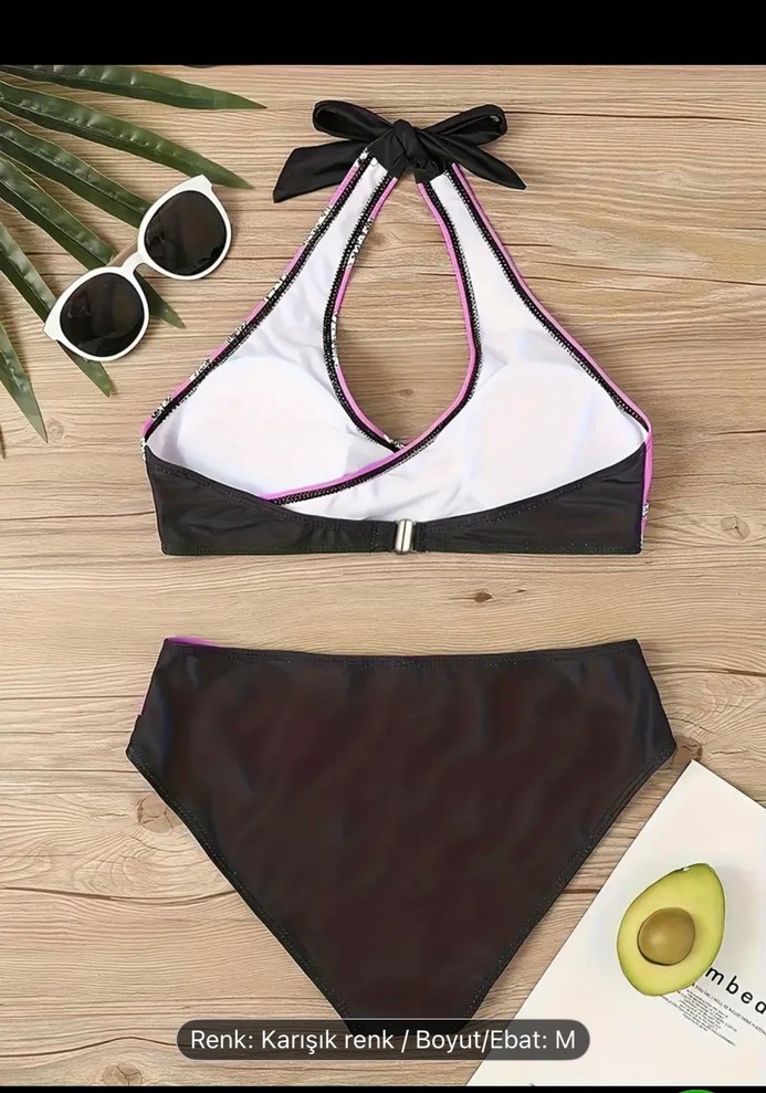 Işıltılı Mor Mini Bikini - Görsel 5