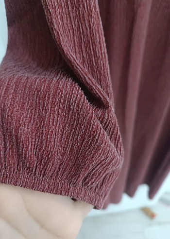 Bordo Uzun mevsimlik Elbise - Görsel 3