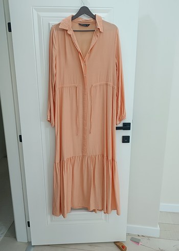 Somon Kadın Uzun Keten Elbise - Görsel 2