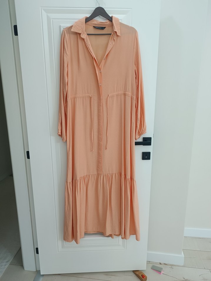 Somon Kadın Uzun Keten Elbise - Görsel 2