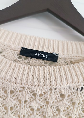 Dantel Detaylı Bej Bohem Triko Kazak - Görsel 4