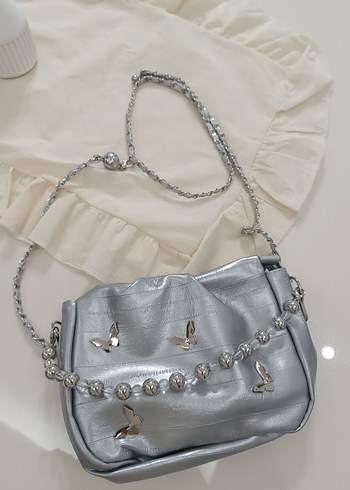 İnci ve Zincir Detaylı Kadın Çanta - Görsel 2