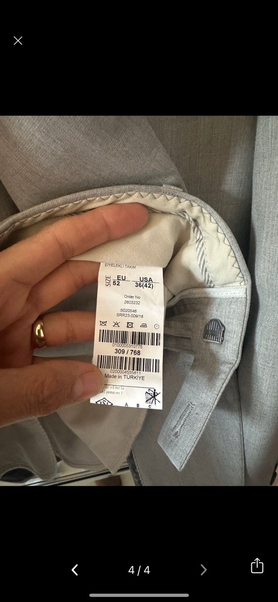 Sarar Gri Düğmeli Erkek Takım Elbise - Görsel 4