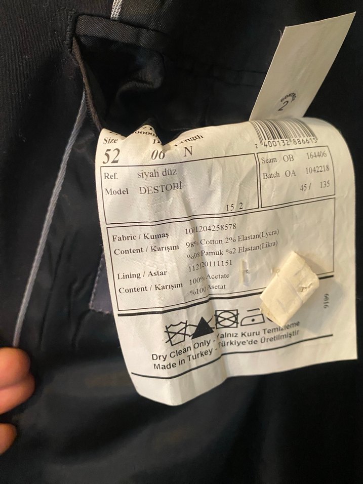 Düğmeli Siyah Erkek Takım Elbise - Görsel 2