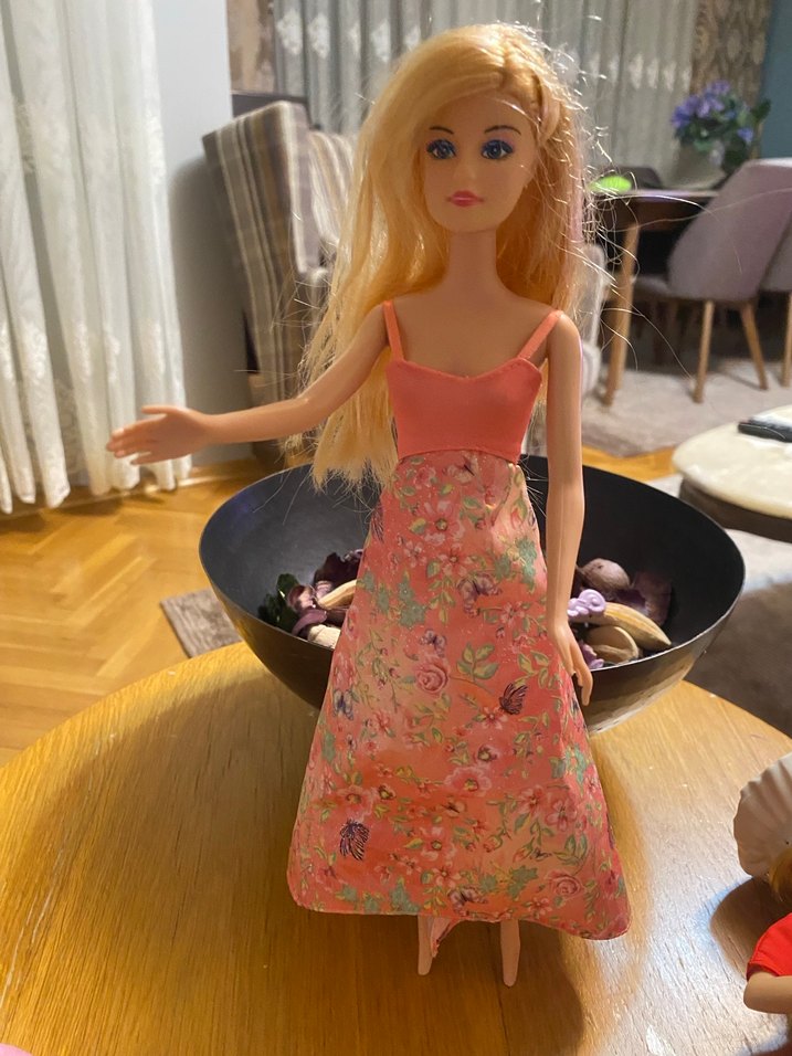 Pembe Elbise Giymiş Pastel barbıe Bebek - Görsel 2