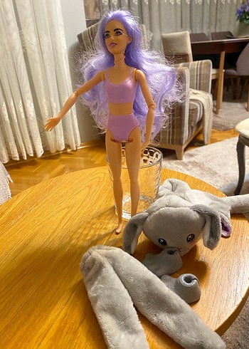 Gri Peluş barbıe Oyuncak Tavşan - Görsel 3