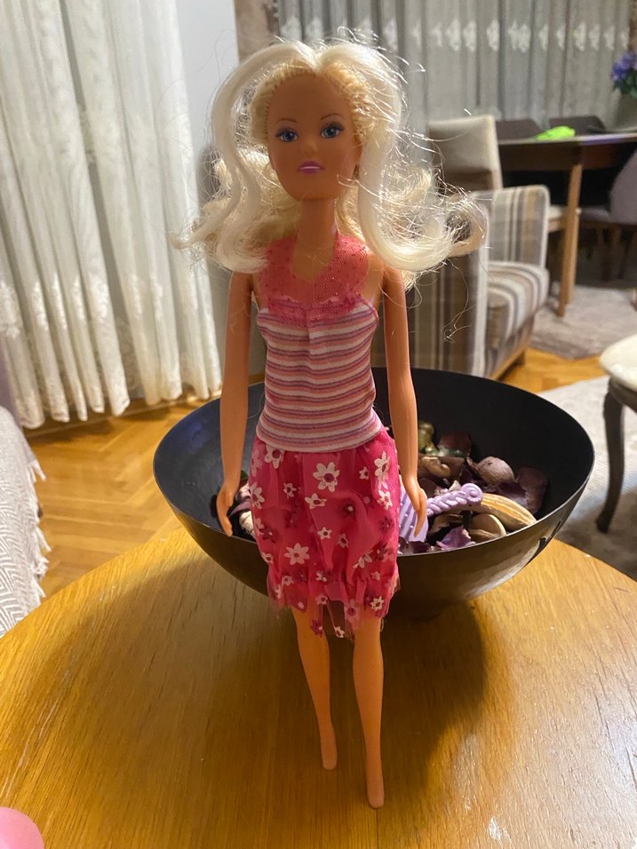 Pembe Çizgili Üst ve Çiçekli Etekli Bebek - Görsel 2