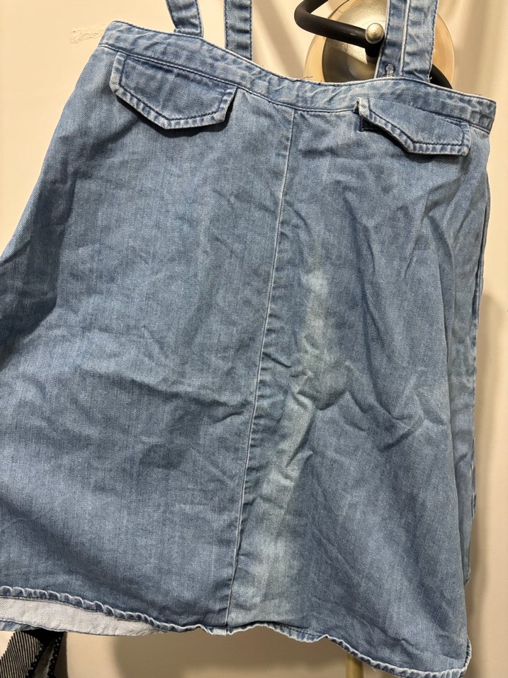 Kadın Mavi Denim Askılı Midi Tulum - Görsel 2