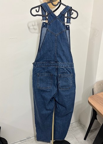 Kadın Lacivert Denim Uzun Tulum - Görsel 2