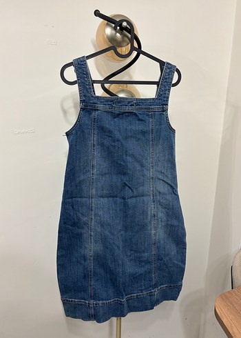 Kadın Mavi Denim Kısa Tulum - Görsel 3