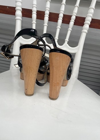 Siyah Parlak Platform Topuklu Nine West ayakkabı - Görsel 3