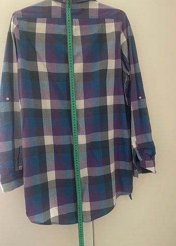 Ekose, renkli, uzun Mudo gömlek - Görsel 5