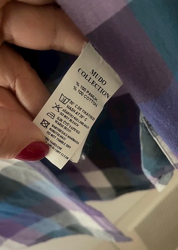 Ekose, renkli, uzun Mudo gömlek - Görsel 4