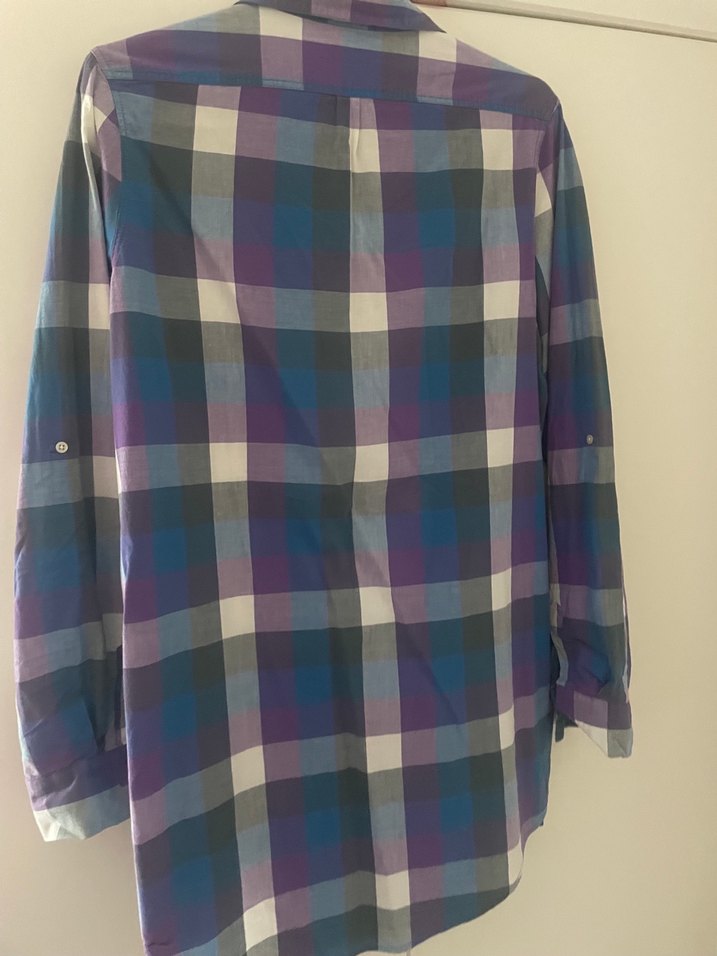 Ekose, renkli, uzun Mudo gömlek - Görsel 2