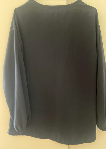 Lacivert V Yaka Salaş Kadın Afrodit Bluz - Görsel 2