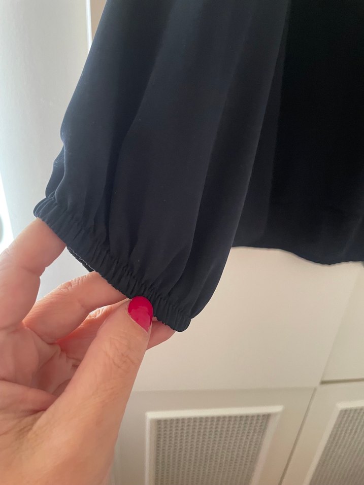 Lacivert V Yaka Salaş Kadın Afrodit Bluz - Görsel 3