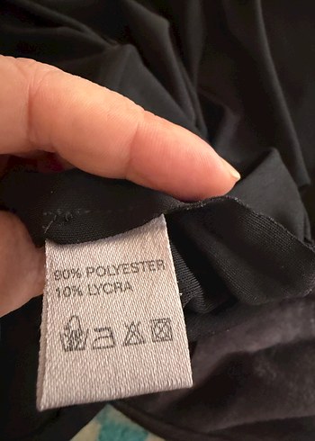 Siyah Kadın Salaş bol paça Kumaş Pantolon - Görsel 6