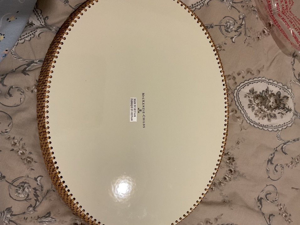 MacKenzie-childs mavi damalı tepsi - Görsel 3