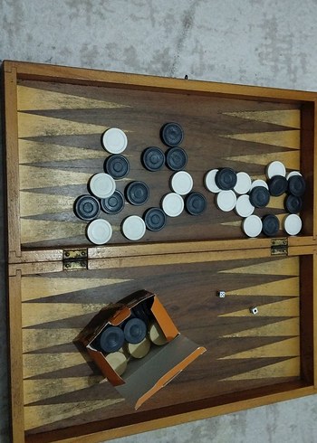 Parlak Kahverengi Ahşap tavla takımı - Görsel 2