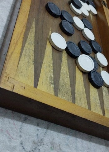 Parlak Kahverengi Ahşap tavla takımı - Görsel 3