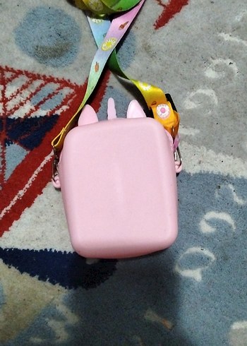Beden Pembe Unicorn Desenli Pop It Çanta