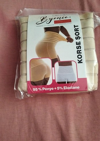 Bej Penye Elastan Korse Şort - Görsel 2