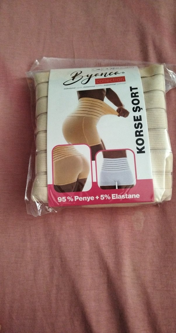 Bej Penye Elastan Korse Şort - Görsel 2