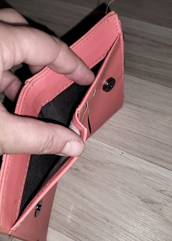 Beden pembe Renk Pembe Yılan Derisi Desenli Deri Cüzdan