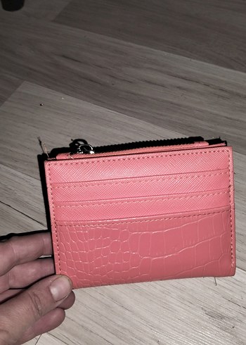 Pembe Yılan Derisi Desenli Deri Cüzdan