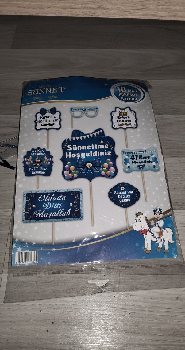 Mavi Sünnet Konuşma Balonları 10'lu Set - Görsel 2