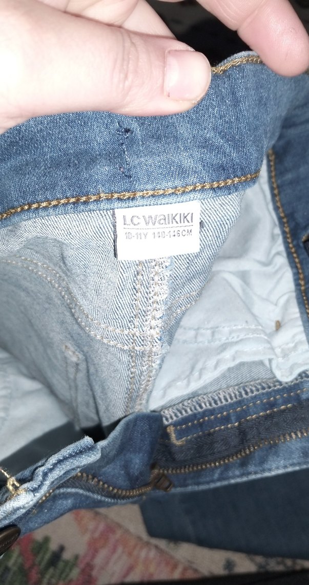 Kadın Mavi Kemerli Normal Boy Denim Jean - Görsel 2