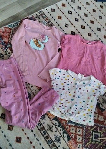 Kız Çocuk Çok Renkli Puantiyeli Kısa Kollu Tişört - Görsel 2