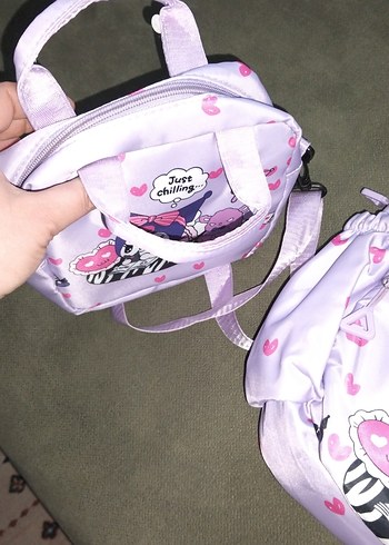 Pastel Mor Kuromi Çocuk Okul Çantası - Görsel 6