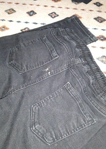 Siyah Erkek Çocuk Bol Kesim Kot Pantolon - Görsel 4