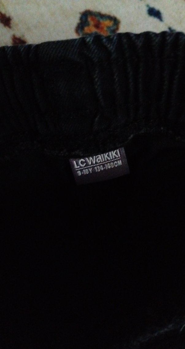 Siyah Erkek Çocuk Bol Kesim Kot Pantolon - Görsel 3