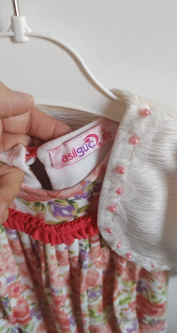 Çiçek Desenli Pileli Kız Çocuk Elbisesi - Görsel 2