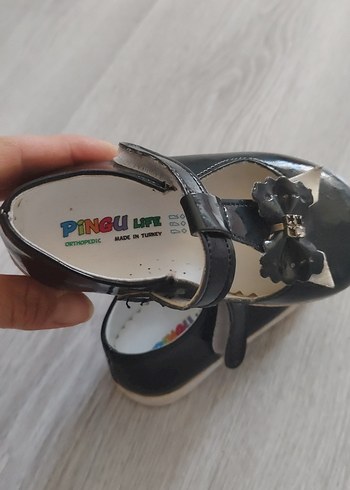 Kız Çocuk Siyah Tokalı Çiçekli Babet - Görsel 3