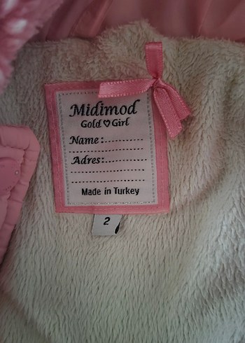 Kız Çocuk Pembe Kapüşonlu Peluş Mont - Görsel 2