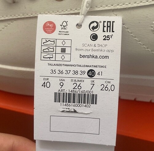 40 Beden bershka kadın sıfır ayakkabı
