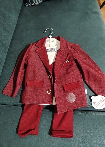 1,5 Yaş Beden bordo Renk Çocuk takım 
