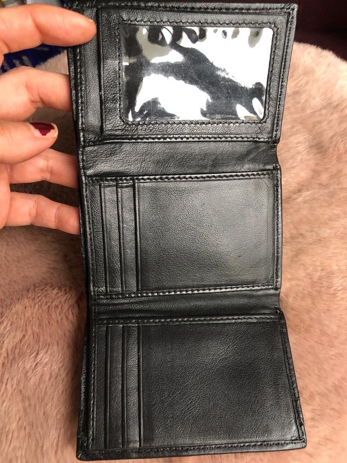 Üç gözlü Siyah Erkek Deri Cüzdan - Görsel 3