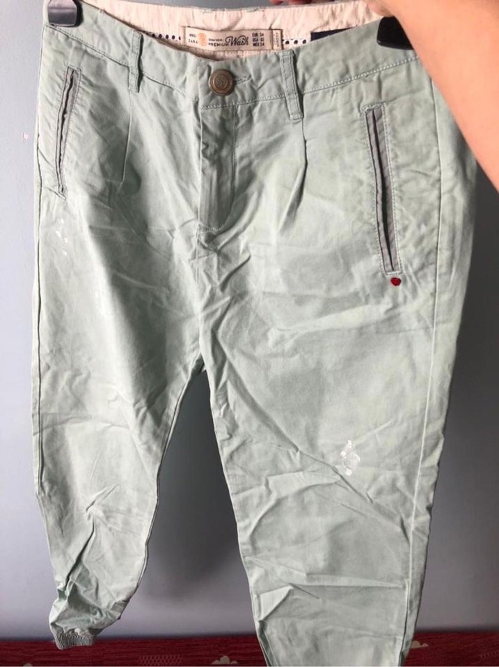 Zara çağla yeşili jogger pantolon - Görsel 5