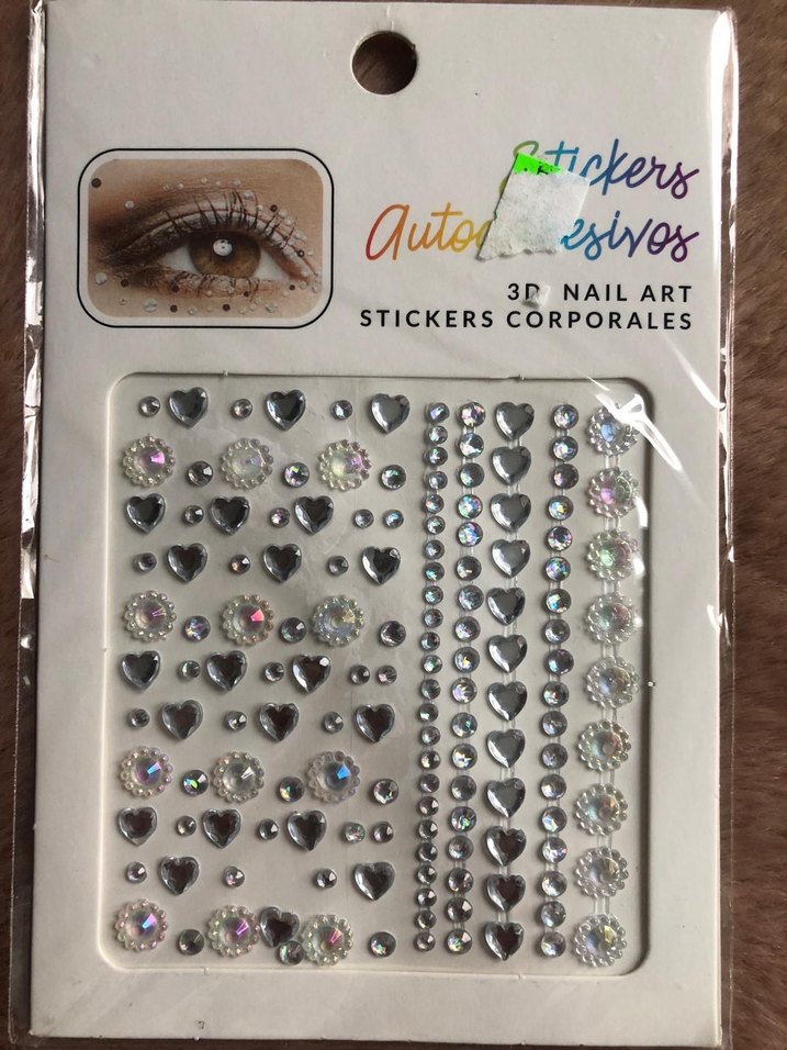 Yapışkanlı yüz ve tırnak süs taşı - Görsel 2