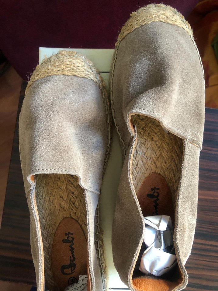 Bambi vizon hakiki süet espadril - Görsel 4