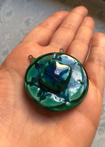 Petrol yeşili seramik charm - Görsel 3