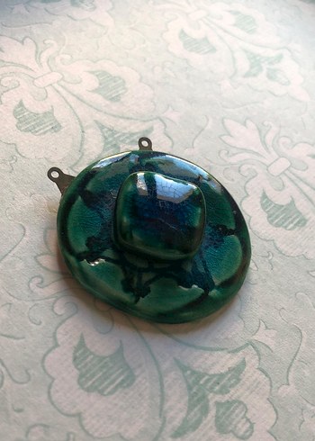 Petrol yeşili seramik charm - Görsel 6